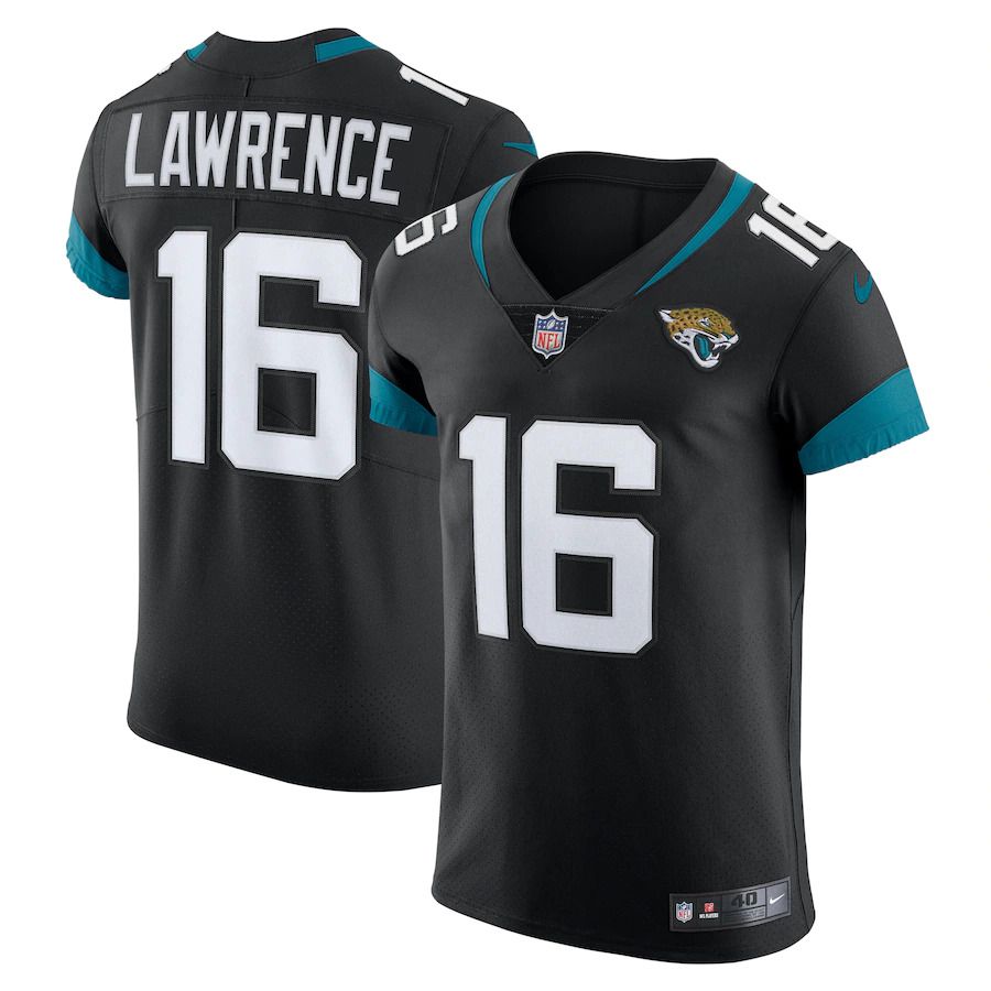 Men Jacksonville Jaguars #16 Trevor Lawrence Nike Black Vapor Elite NFL Jersey